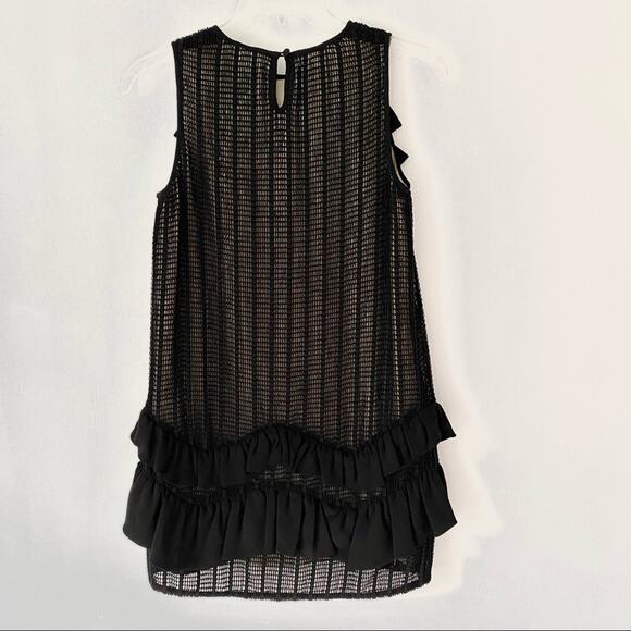 3.1 Philip Lim Black Frill Ruffle Lace Sleeveless Mini Dress size 0 - Picture 4 of 7